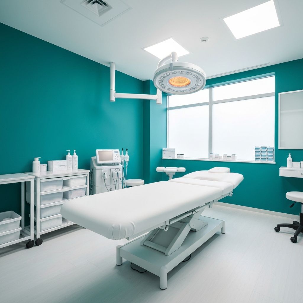 Sala de tratamiento hönd con camilla y equipamiento médico profesional