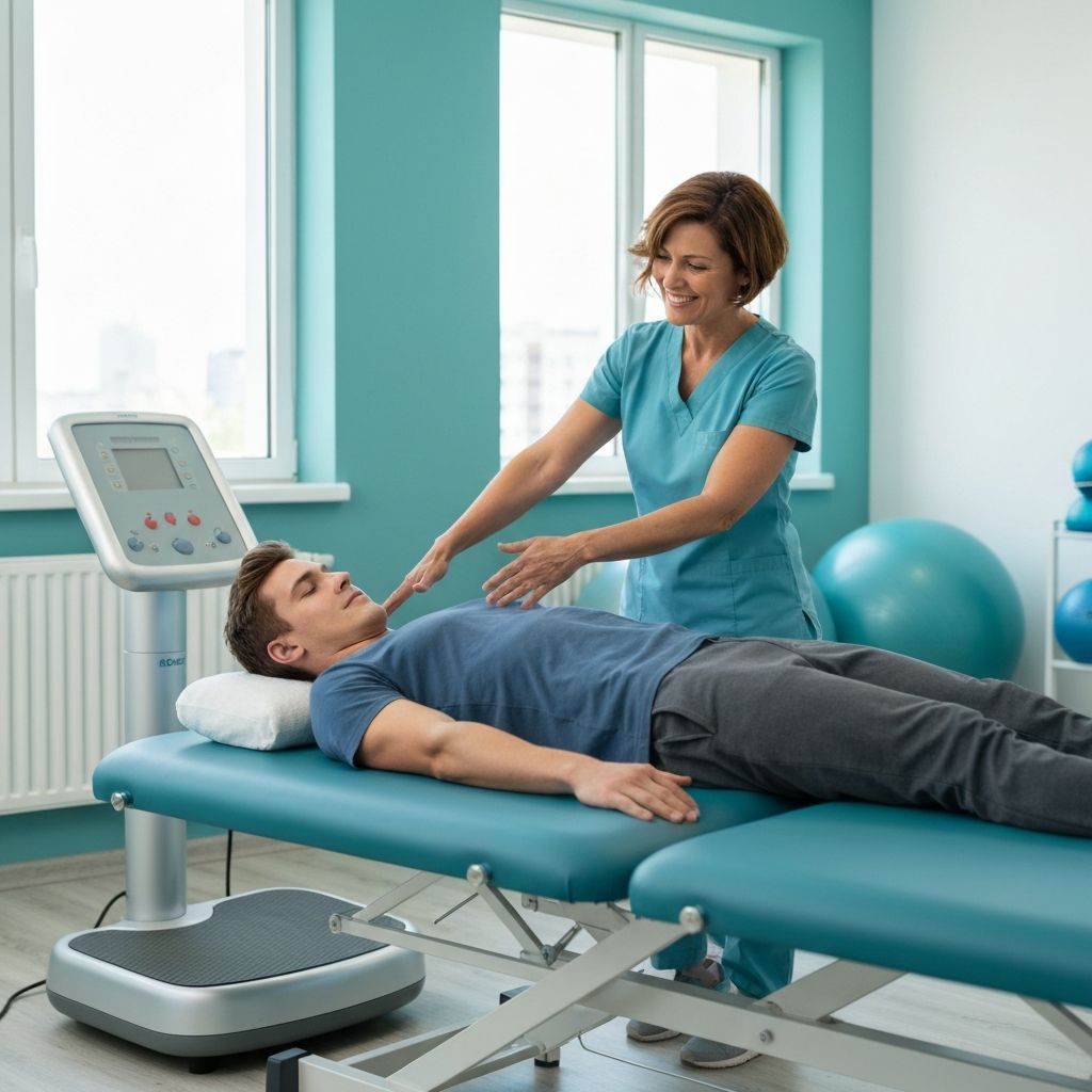 Sesión de fisioterapia profesional